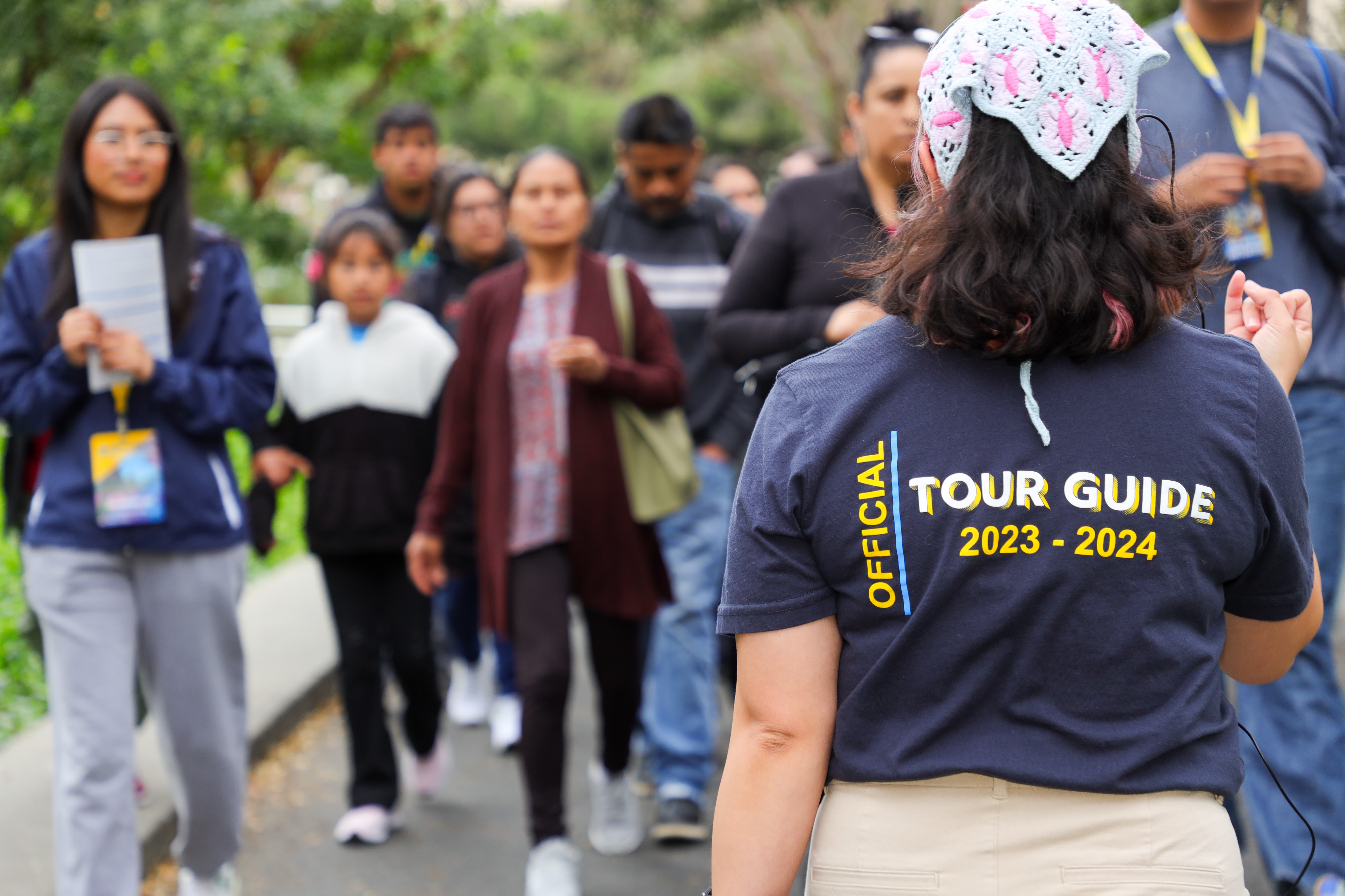 Group of students exploring the UC Irvine campus